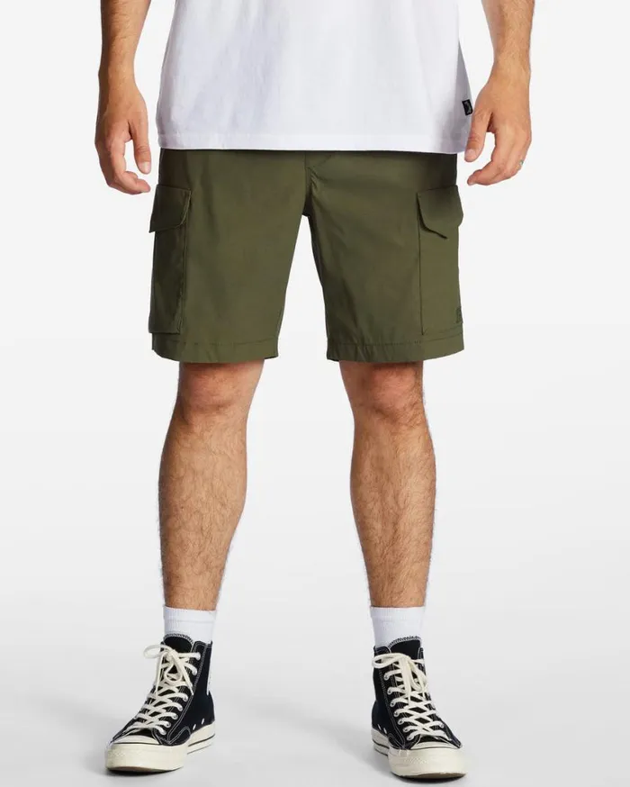 Billabong Surftrek Elastic Technical Cargo 19034 Shorts Military Mens Shorts