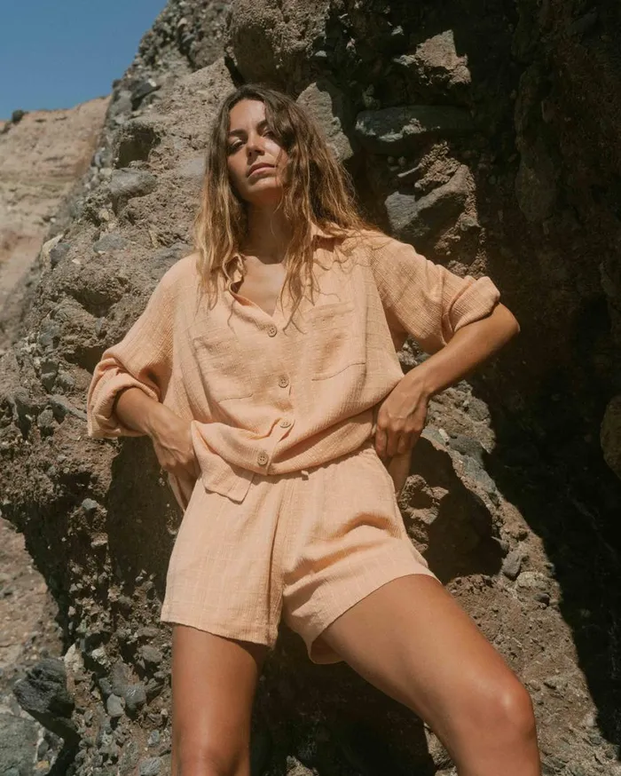 Billabong Swell Long Sleeve Shirt Baked Clay Womens Tops