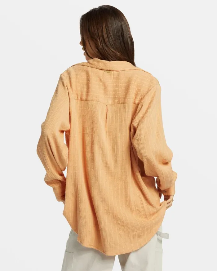 Billabong Swell Long Sleeve Shirt Baked Clay Womens Tops