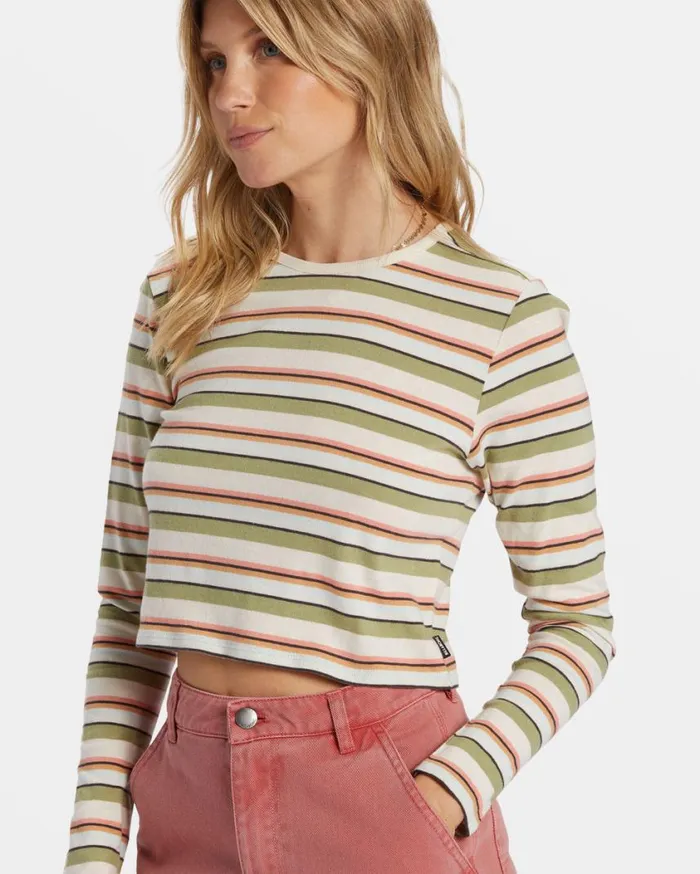 Billabong Tommy Stripe Long Sleeve Top Weeping Willow Womens Tops Billabong Tommy Stripe Long Sleeve Top Weeping Willow Womens Tops