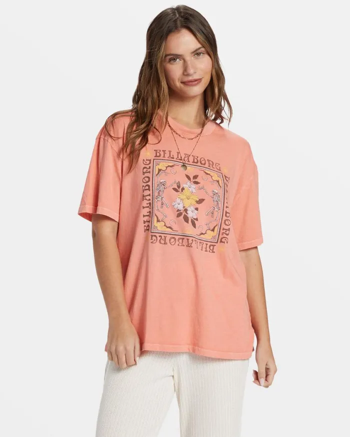 Billabong Wild West Side TShirt Peach Out Womens Graphic Tees and Tanks