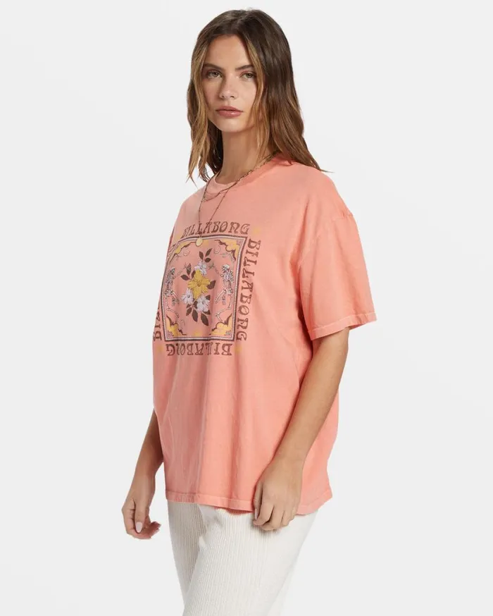 Billabong Wild West Side TShirt Peach Out Womens Graphic Tees and Tanks Billabong Wild West Side TShirt Peach Out Womens Graphic Tees and Tanks