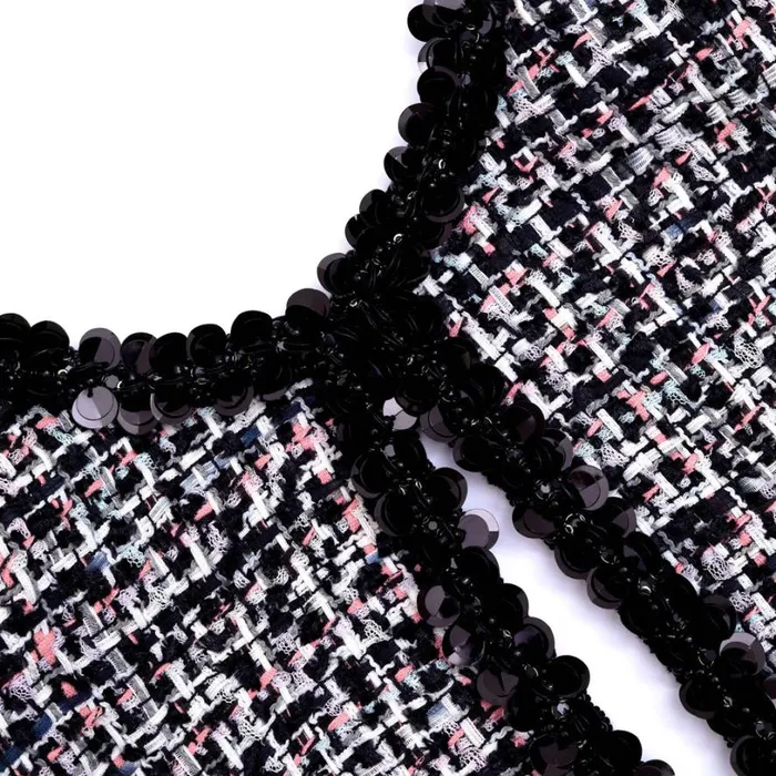 Black Boucle Embellished Mini Dress Women Self Portrait Dresses Black Boucle Embellished Mini Dress Women Self Portrait Dresses