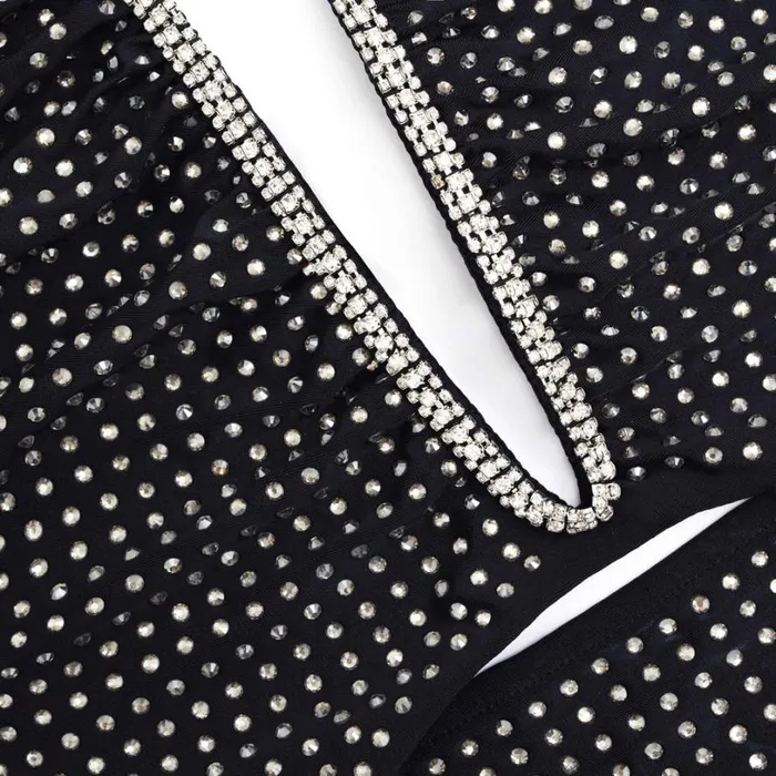 Black Jersey Rhinestone Maxi Dress Women Self Portrait Dresses Black Jersey Rhinestone Maxi Dress Women Self Portrait Dresses