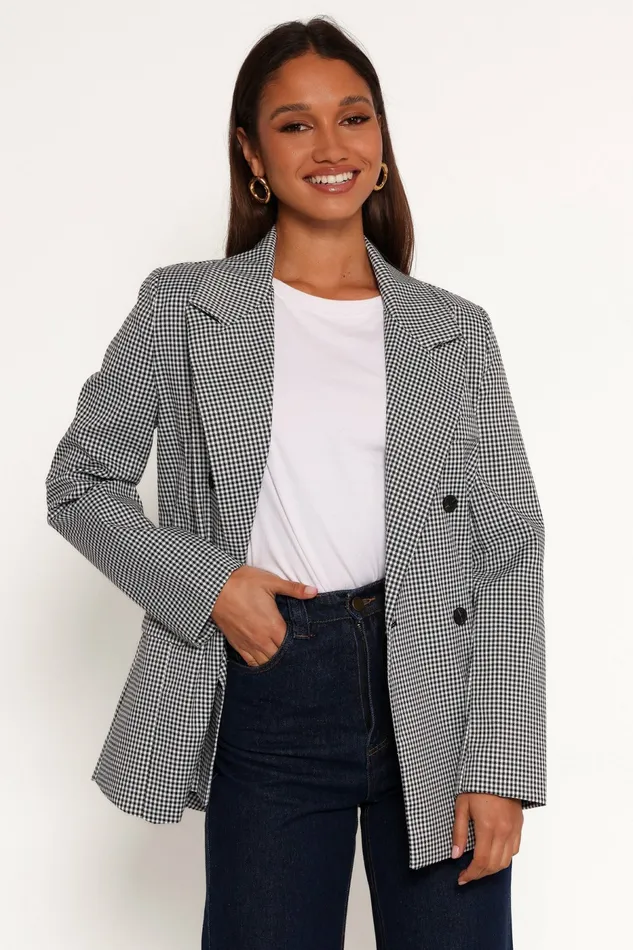 Blazers Juliette Blazer BlackWhite Petal and Pup Women