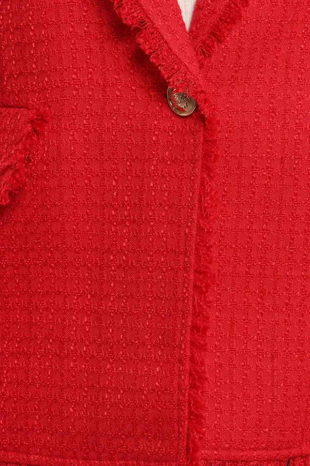 Blazers Petal and Pup Women Simona Single Button Twill Blazer Red