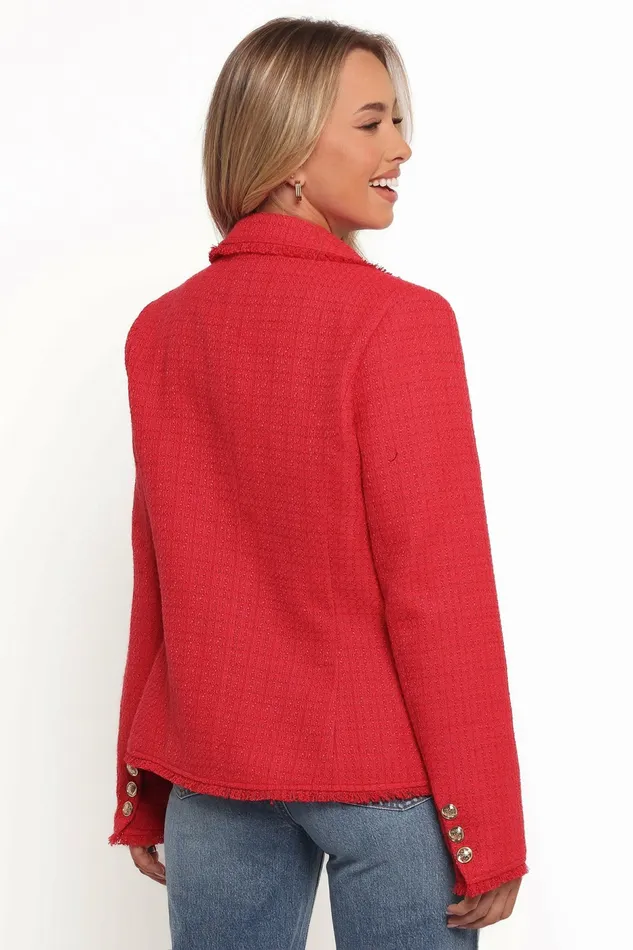 Blazers Petal and Pup Women Simona Single Button Twill Blazer Red