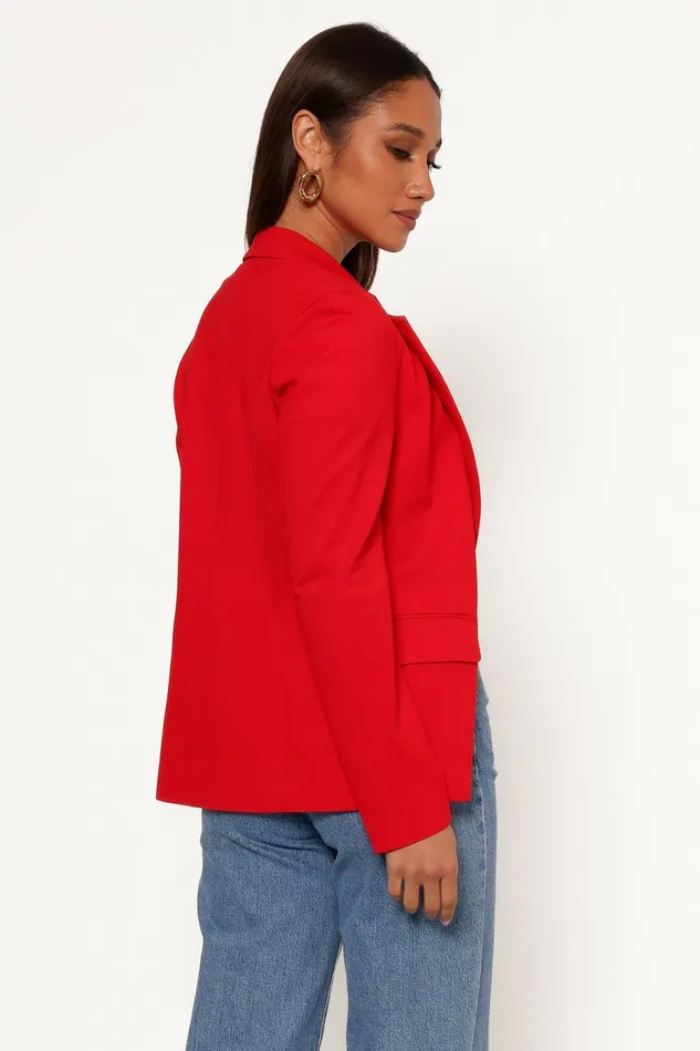 Blazers Ronny Open Front Knit Blazer Scarlet Red 8211 Petal and Pup Women