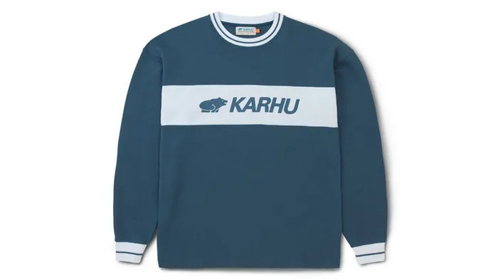 Blocked Logo Sweatshirt Blue Wing Teal White Men Karhu Sweatshirts