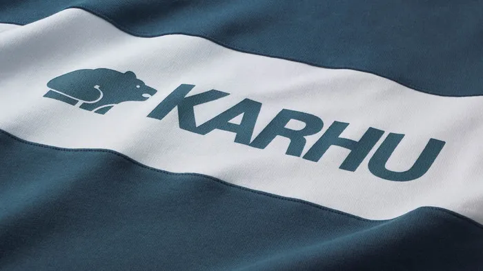 Blocked Logo Sweatshirt Blue Wing Teal White Men Karhu Sweatshirts