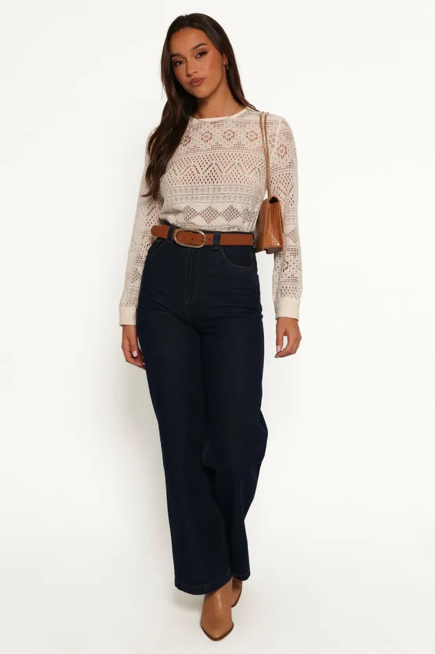 Blouses and Shirts Women Maddot Long Sleeve Top Cream Petal and Pup