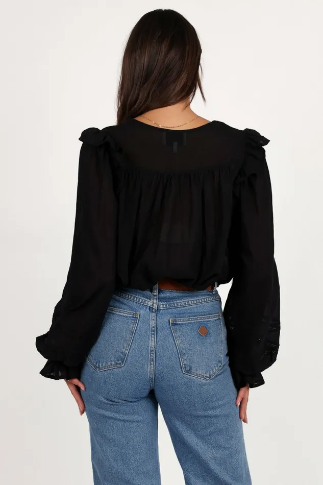 Blouses and Shirts Women Petal and Pup Emelia Top Black
