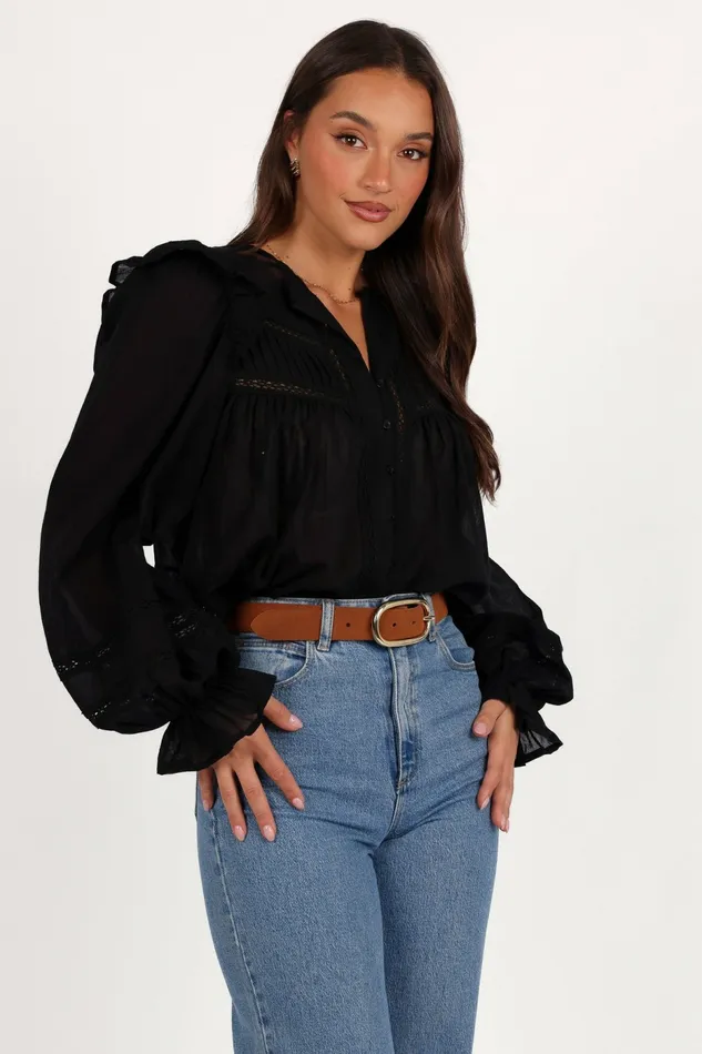 Blouses and Shirts Women Petal and Pup Emelia Top Black
