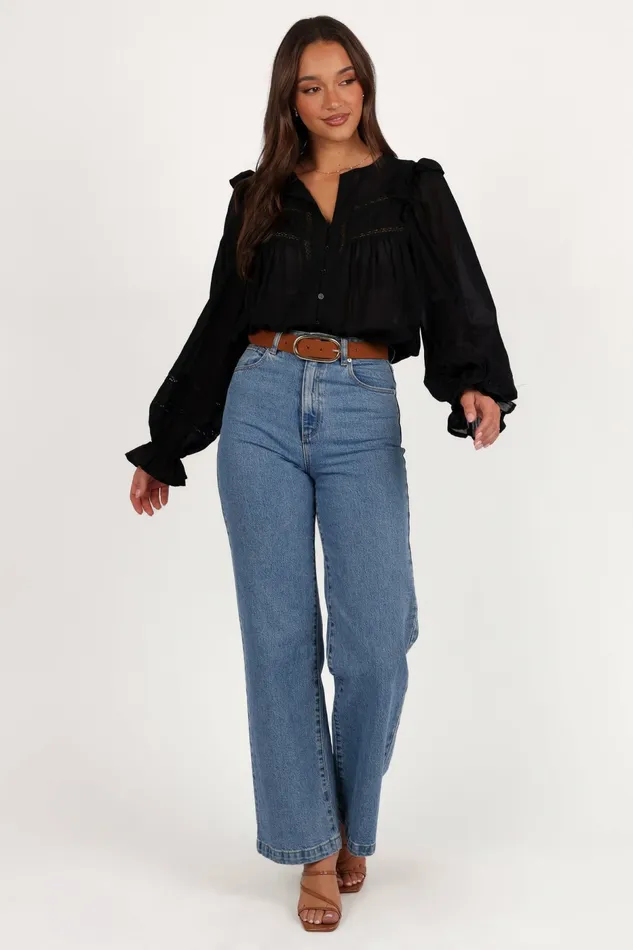 Blouses and Shirts Women Petal and Pup Emelia Top Black