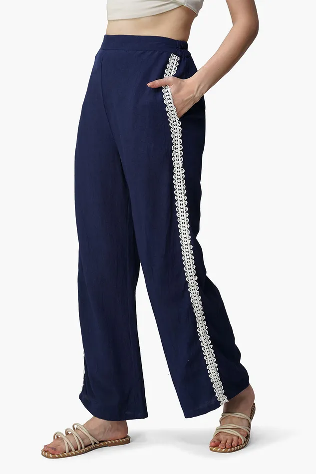Blue Catherine Lace Pants Pants America and Beyond Women
