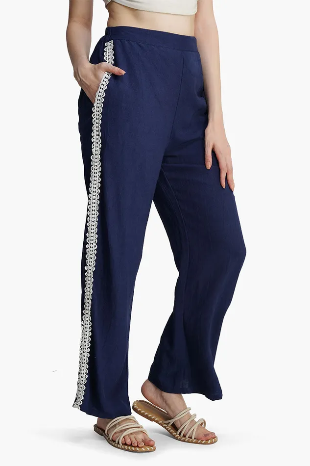 Blue Catherine Lace Pants Pants America and Beyond Women