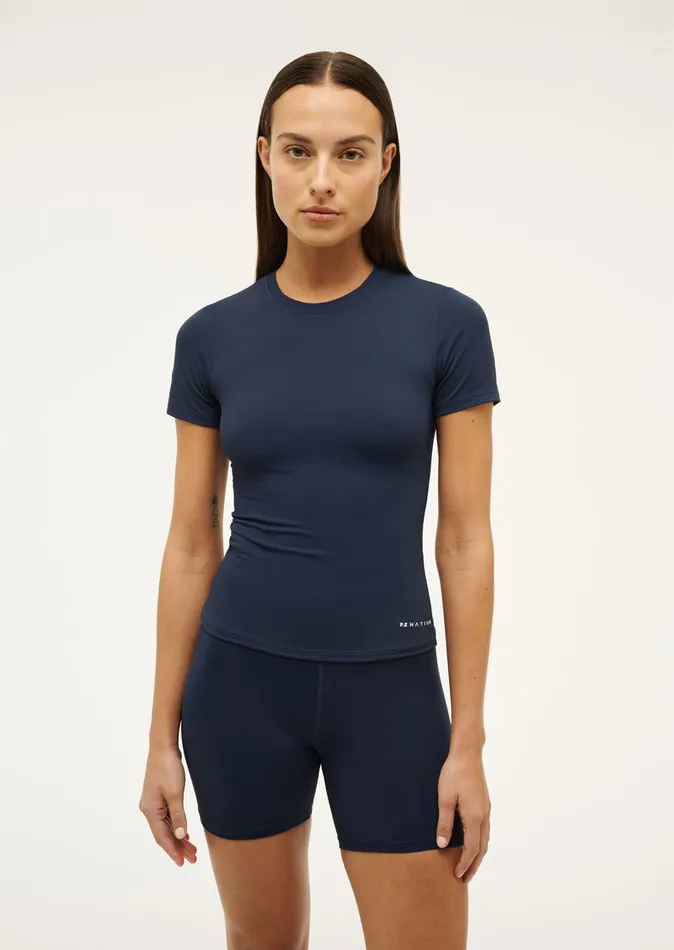 Bodyluxe FOUNDATION SHORT SLEEVE TEE IN DARK NAVY PE Nation Women