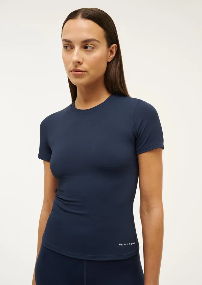 Bodyluxe FOUNDATION SHORT SLEEVE TEE IN DARK NAVY PE Nation Women