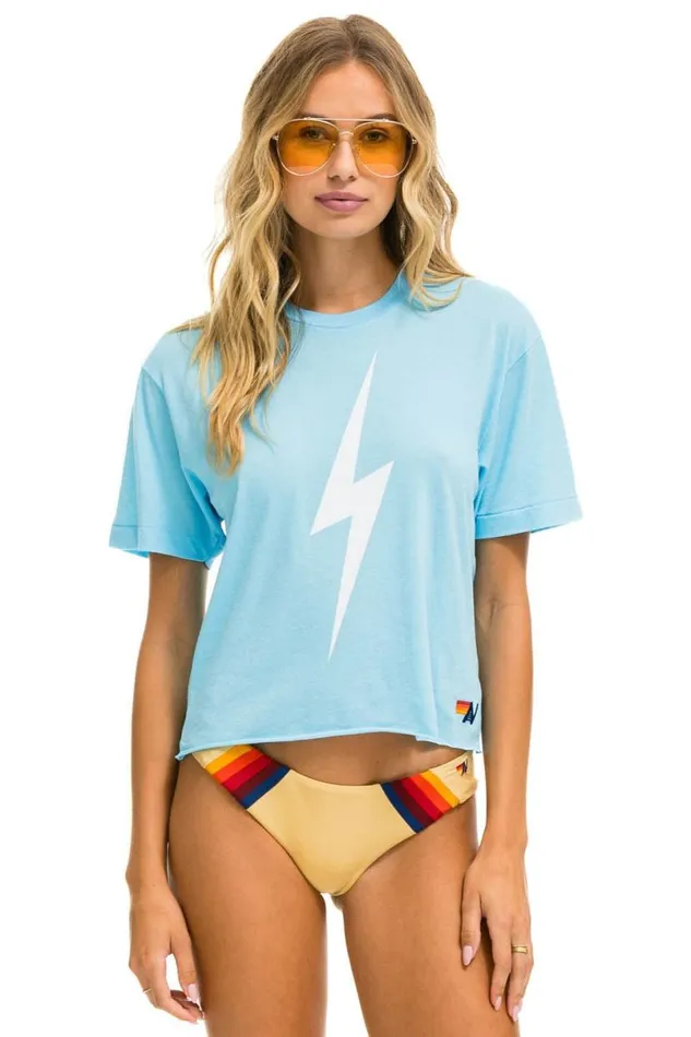 Bolt Boyfriend Tee 8211 Sky Women Aviator Nation Tees