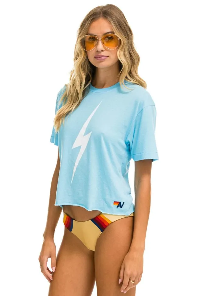Bolt Boyfriend Tee 8211 Sky Women Aviator Nation Tees