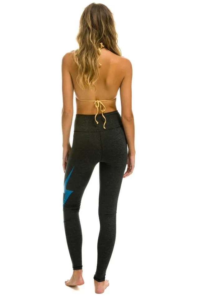 Bolt Full Length Leggings 8211 Charcoal Blue Women Aviator Nation Leggings