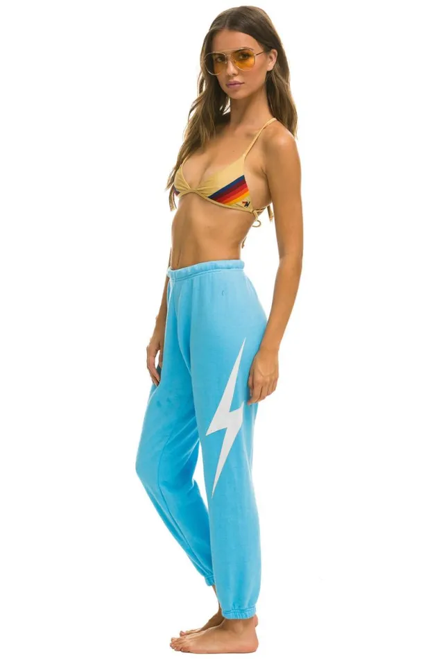 Bolt Stitch Sweatpants 8211 Sky White Women Aviator Nation Sweatpants