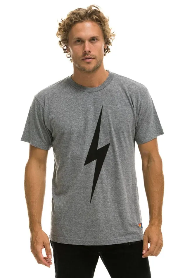 Bolt Tee 8211 Heather Grey WomenMen Aviator Nation Tees