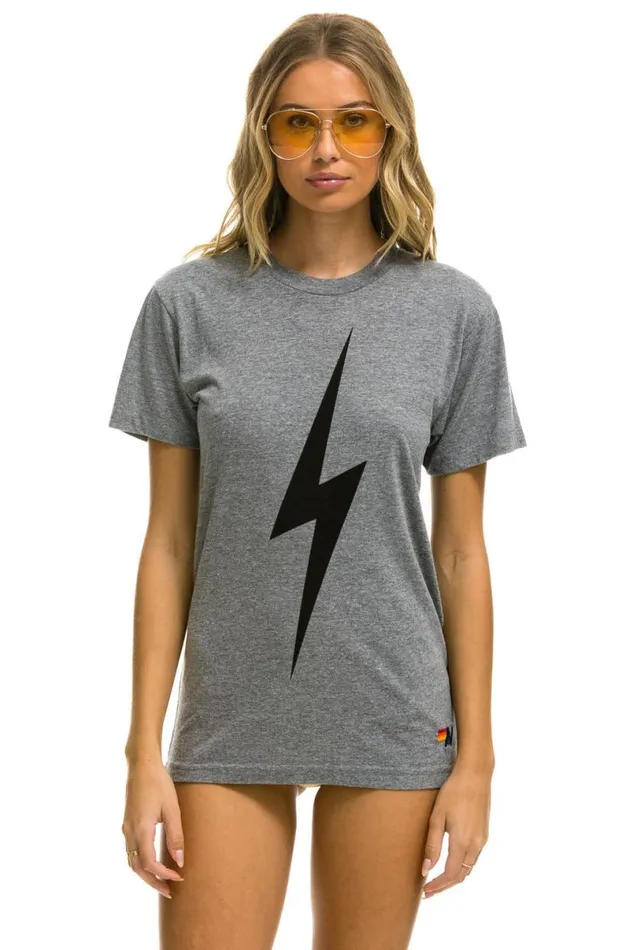 Bolt Tee 8211 Heather Grey WomenMen Aviator Nation Tees