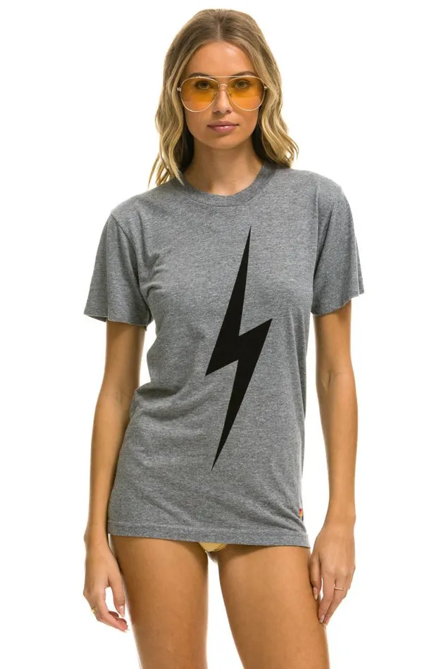 Bolt Tee 8211 Heather Grey WomenMen Aviator Nation Tees