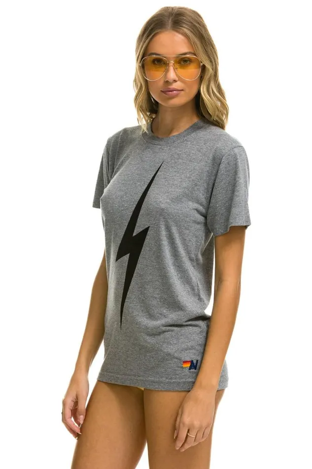 Bolt Tee 8211 Heather Grey WomenMen Aviator Nation Tees