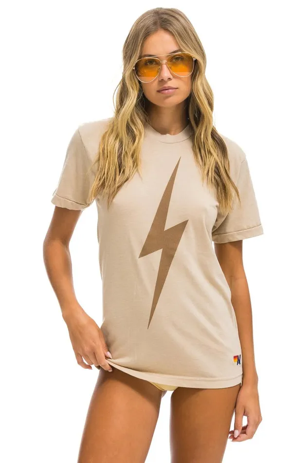 Bolt Tee 8211 Sand Mocha WomenMen Aviator Nation Tees
