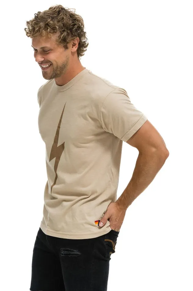 Bolt Tee 8211 Sand Mocha WomenMen Aviator Nation Tees
