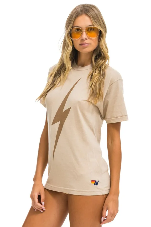 Bolt Tee 8211 Sand Mocha WomenMen Aviator Nation Tees