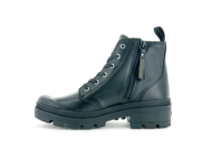 Boots Women PALLADIUM PALLABASE LEATHER Blackblack Boots Women PALLADIUM PALLABASE LEATHER Blackblack
