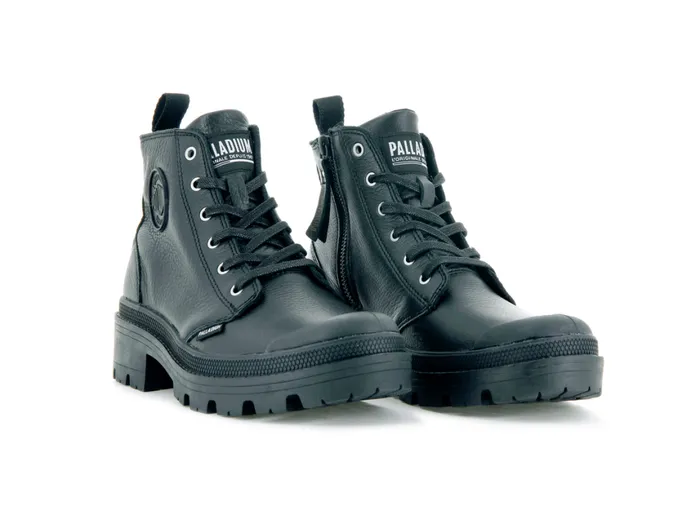 Boots Women PALLADIUM PALLABASE LEATHER Blackblack Boots Women PALLADIUM PALLABASE LEATHER Blackblack