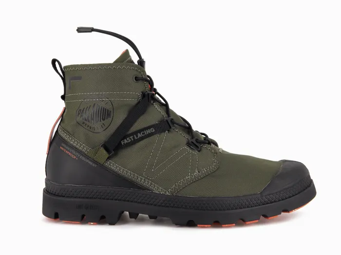 Boots Women PALLADIUM PAMPA TRAVEL LITE WATERPROOF Olive Night