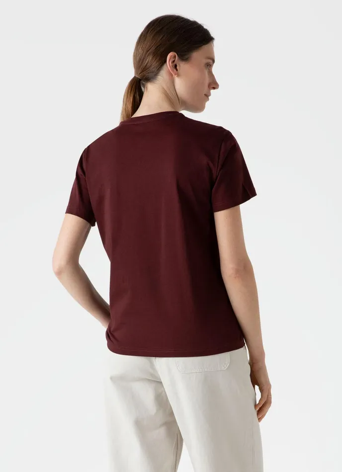 Boy Fit Tshirt Maroon Women SUNSPEL Tshirts and Tops