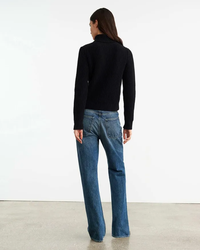 BRONWYN TURTLENECK SWEATER Dark Navy Women Nili Lotan Knits and Sweaters