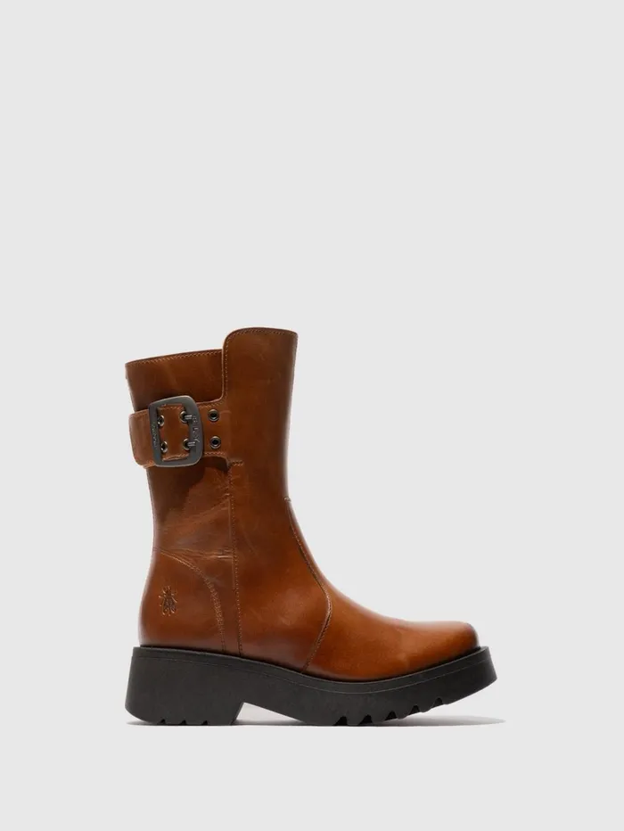 Buckle Ankle Boots MAZZ127FLY MID BROWN Women Fly London Ankle Boots