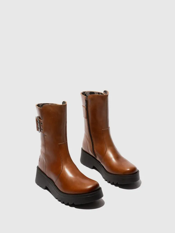 Buckle Ankle Boots MAZZ127FLY MID BROWN Women Fly London Ankle Boots