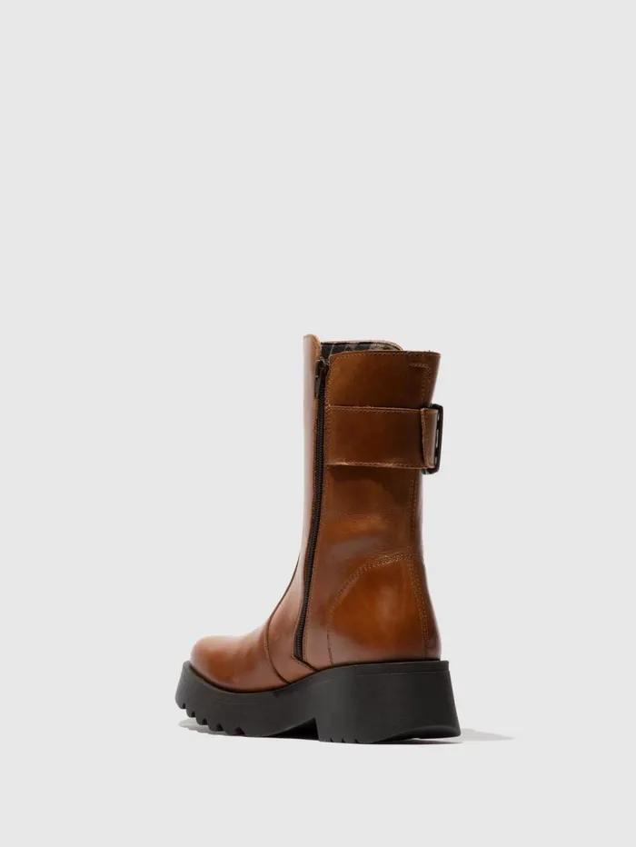 Buckle Ankle Boots MAZZ127FLY MID BROWN Women Fly London Ankle Boots