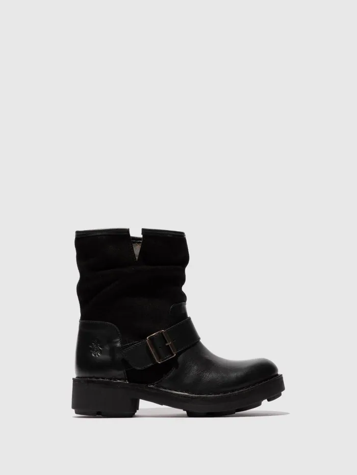Buckle Ankle Boots NALY141FLY BLACK Women Fly London Ankle Boots