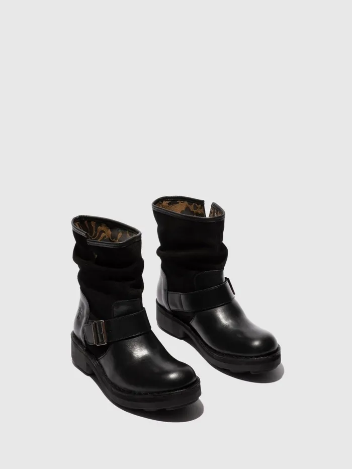 Buckle Ankle Boots NALY141FLY BLACK Women Fly London Ankle Boots