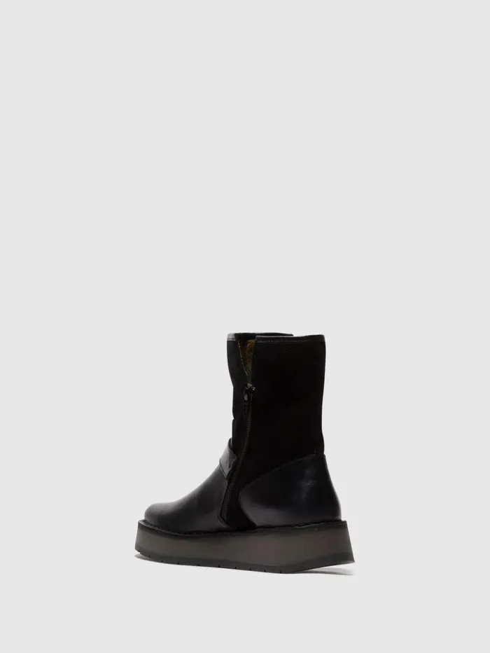 Buckle Ankle Boots RUTH101FLY BLACK Women Fly London Ankle Boots