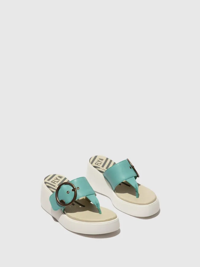 Buckle Mules DAFI938FLY TURQUOISE Women Fly London Mules