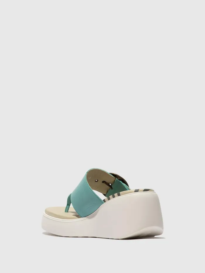 Buckle Mules DAFI938FLY TURQUOISE Women Fly London Mules