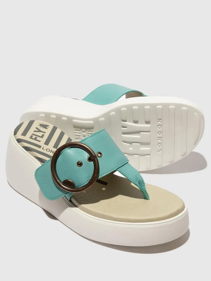 Buckle Mules DAFI938FLY TURQUOISE Women Fly London Mules