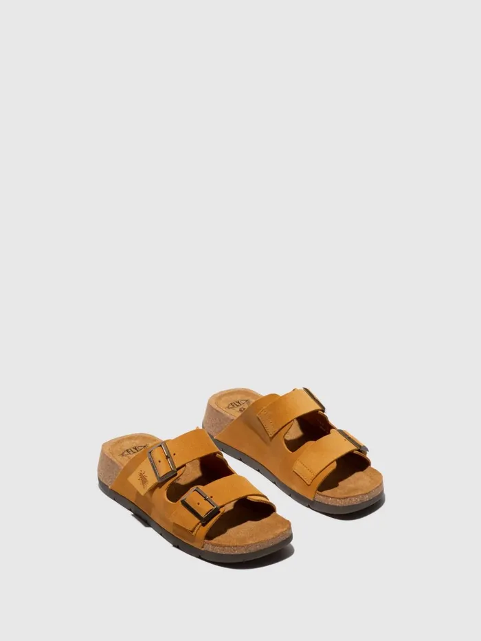 Buckle Sandals CAJA721FLY SUEDE MUSTARD Women Fly London Sandals