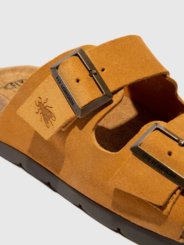 Buckle Sandals CAJA721FLY SUEDE MUSTARD Women Fly London Sandals