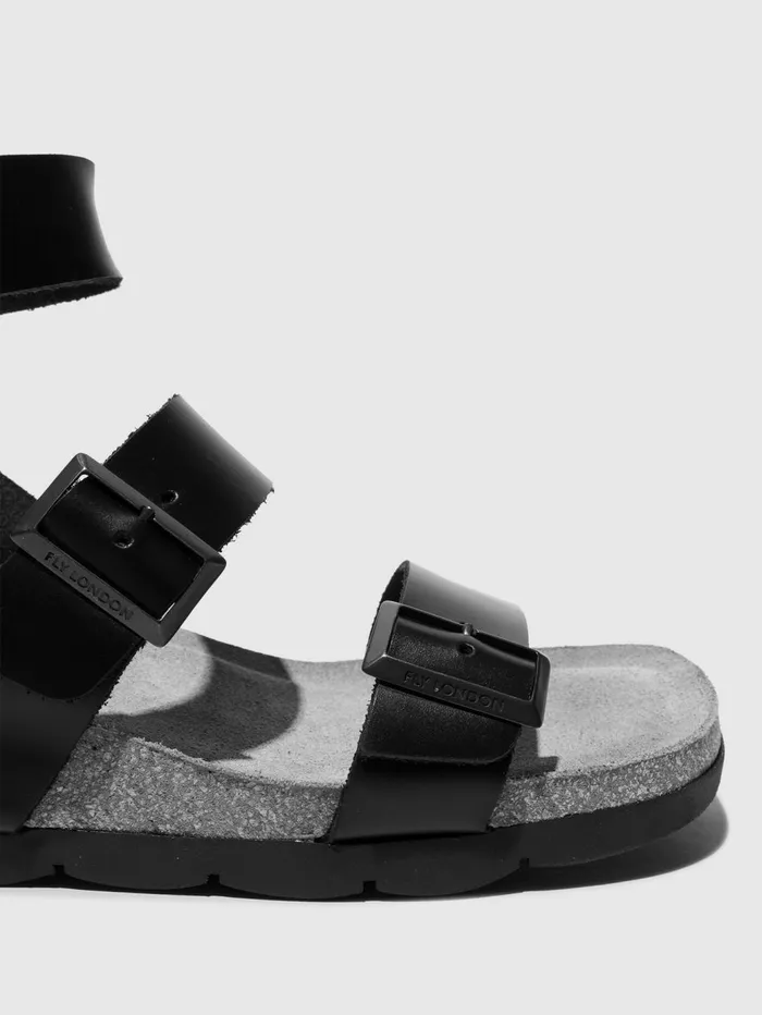 Buckle Sandals COKI040FLY BLACK Women Fly London Sandals